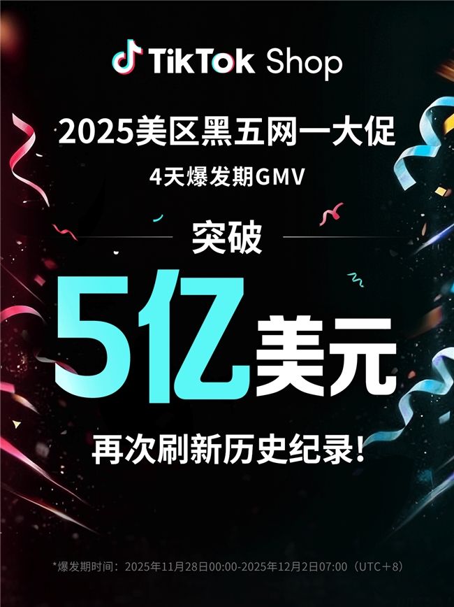 TikTok Shop美区黑五网一周末GMV破五亿!